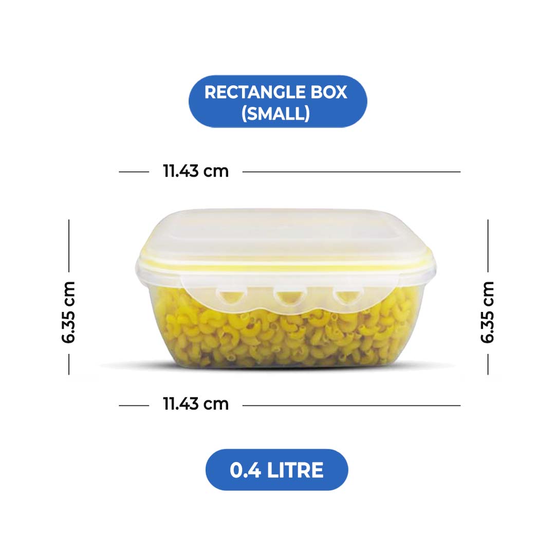 (3.4 Litre) Air tight 3 Pieces Food Container Set Rectangle Storage Box