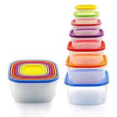 7 pcs food boxes multi colour