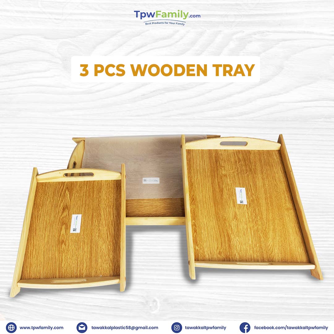 wooden tray 3 pcs set