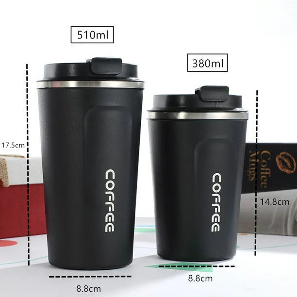 (510ml) Vacuum Insulated Travel Mug, Leakproof Double Wall Stainless Steel Reusable