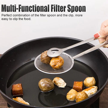 Oil Strainer And Multi-Purpose Frying Tong