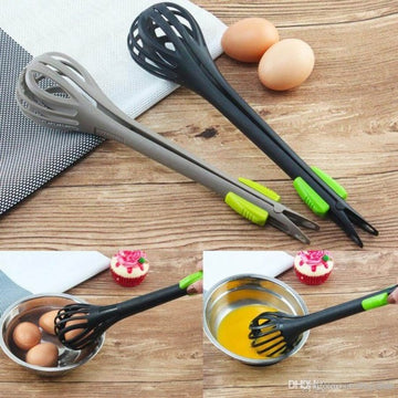 Egg beater and food clip in one